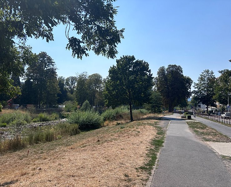 Fußgängerweg und Radweg neben der Ahr.