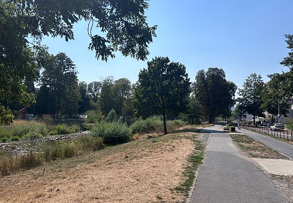 Fußgängerweg und Radweg neben der Ahr.