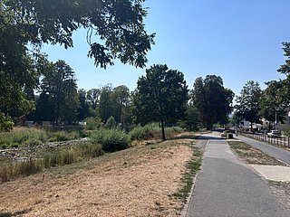 Fußgängerweg und Radweg neben der Ahr.