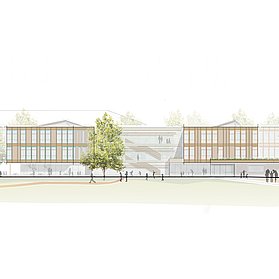 Querschnitt der Visualisierung der neuen Grundschule Bad Neuenahr.