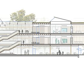 Querschnitt der Visualisierung der Grundschule Bad Neuenahr.