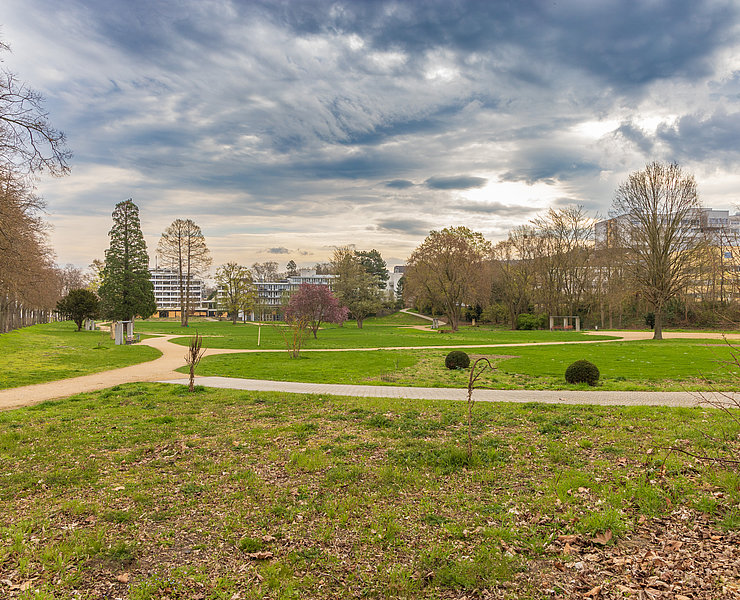 Dahliengarten in Bad Neuenahr: Geplante Parkanlage mit Wegen und Grünflächen für Erholung im Ahrtal.