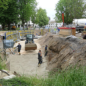 Bauarbeiten im Kurpark Bad Neuenahr: Neue Parkanlage entsteht im Stadtteil Bad Neuenahr im Ahrtal.