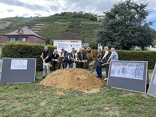 Spatenstich für das neue Wasserwerk Walporzheimer Straße in Bad Neuenahr-Ahrweiler, Projekt im Bau im Ahrtal.